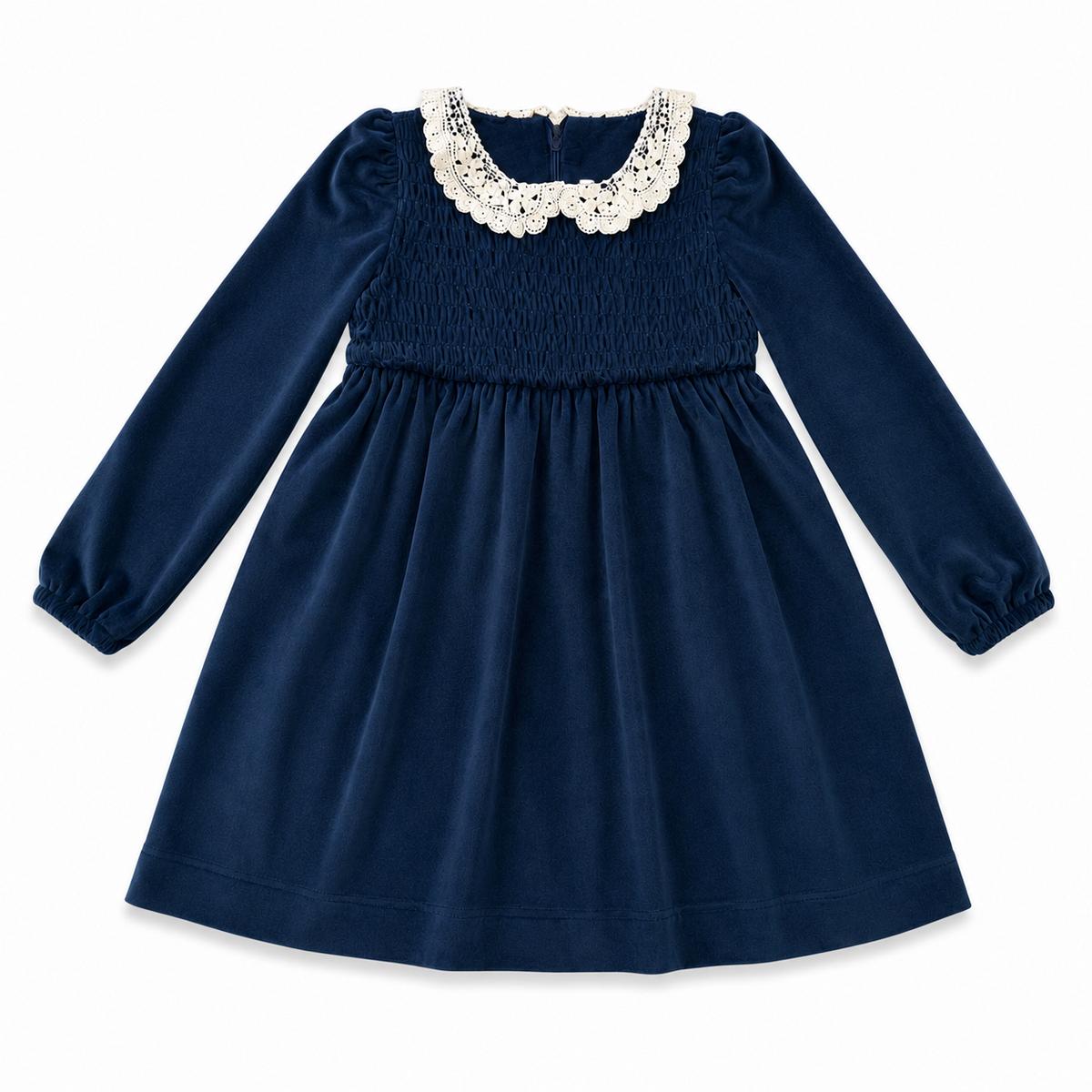 Velvet Dress - Navy