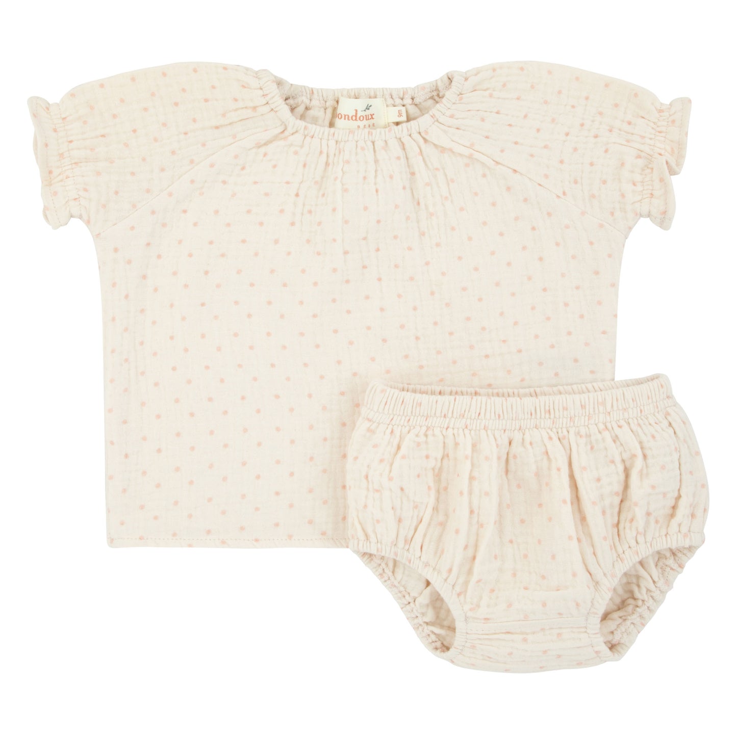 Polka dot White/Pink Short 2pcs Set