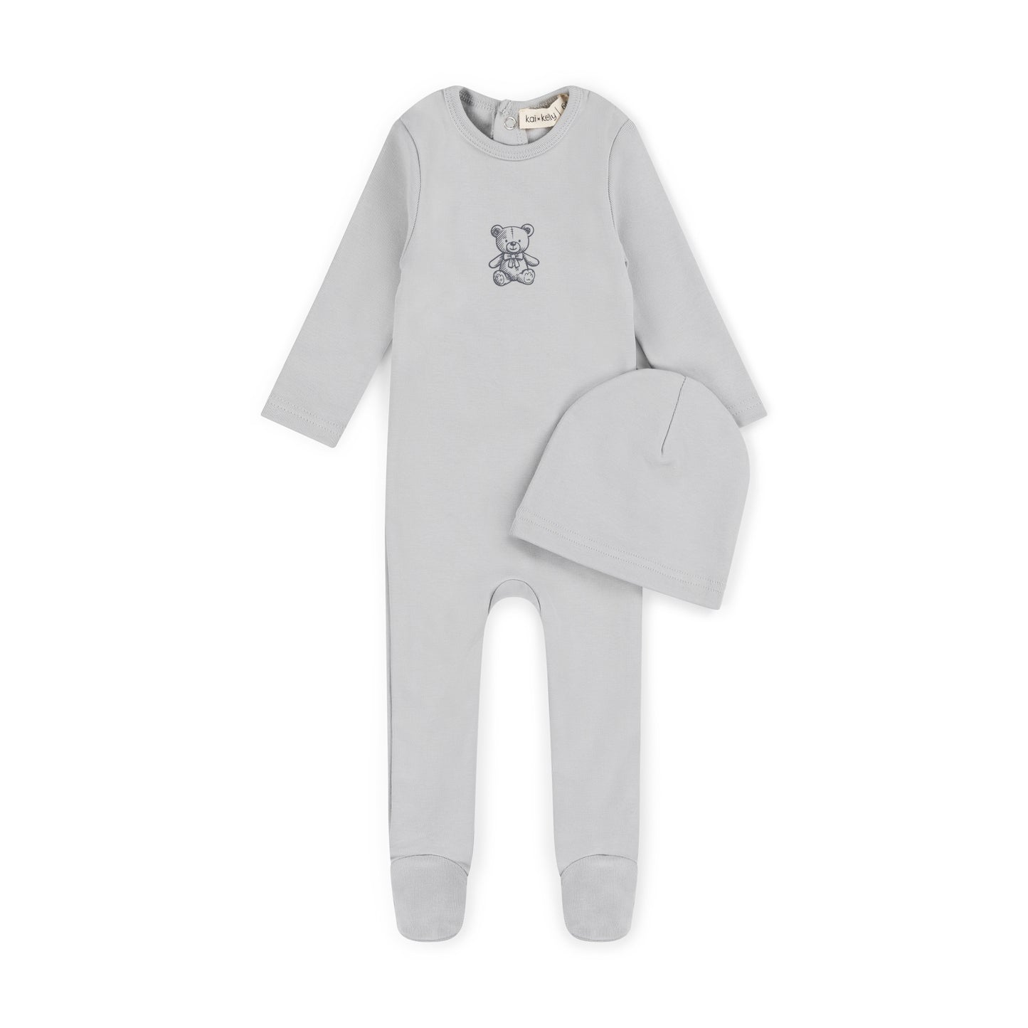 Cotton Footie And Beanie Set