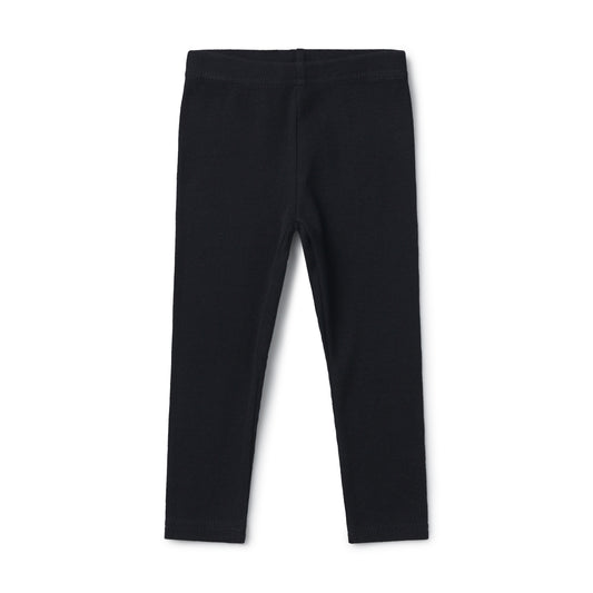 Black long ribbed leggings with wide waistband
