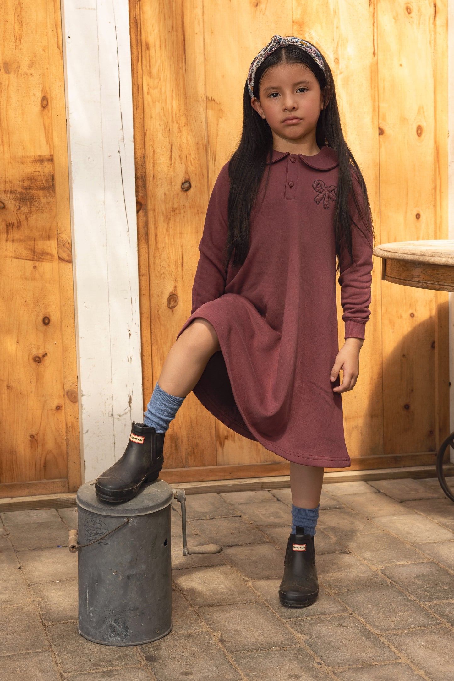 Sherpa Embroidery Wine Dress