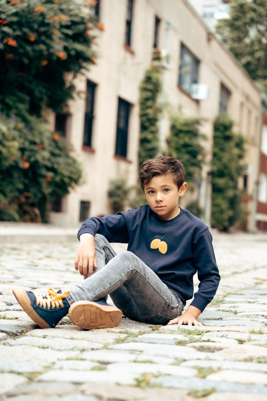 Sherpa Lemon Navy Top