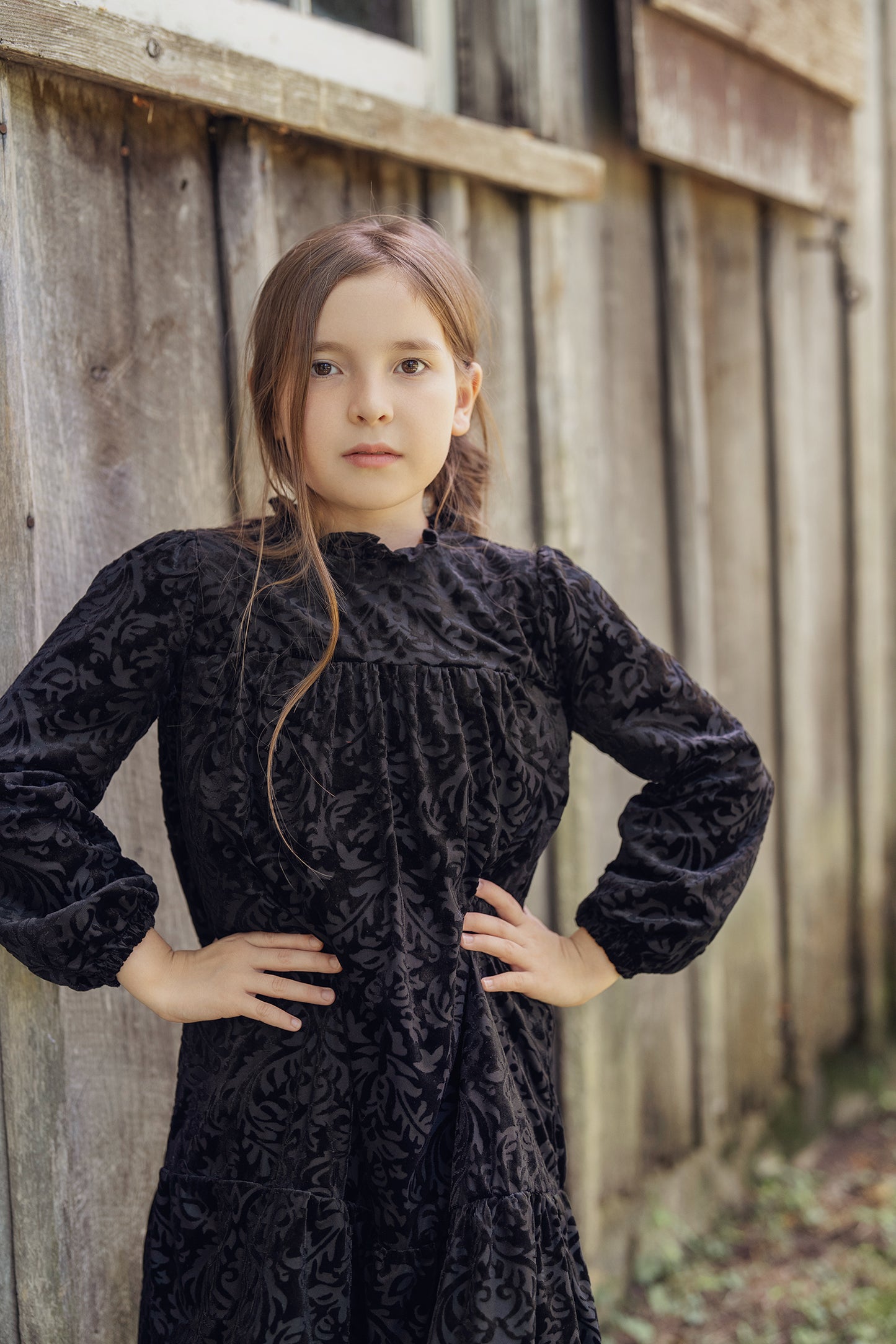 Velvet Flower Detail Dress