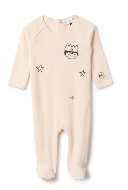 Baby romper with boy face print