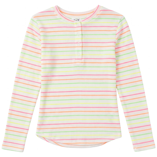 Girls Multi Big Stripe Waffle To