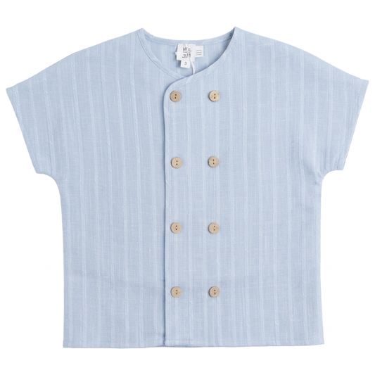 Boys Textured Linen Button Down Shirt