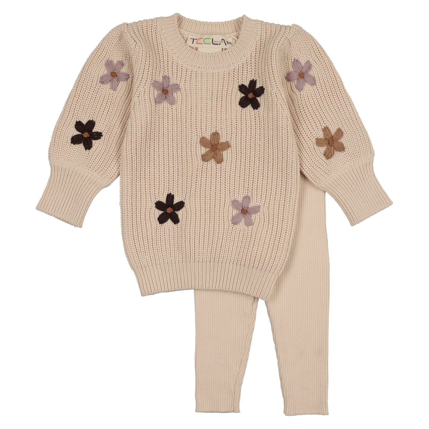 Embroidered Knit Baby Set