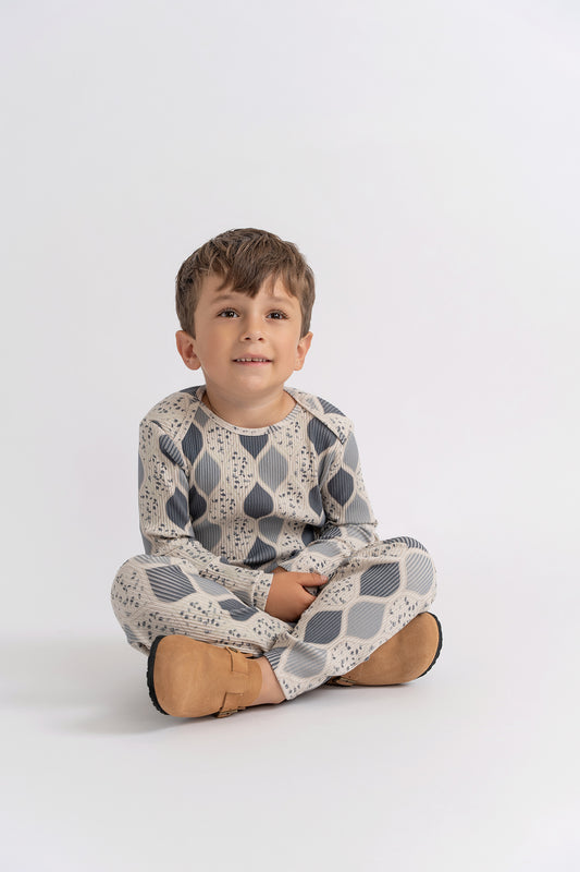 Wide Rib Print Pajamas