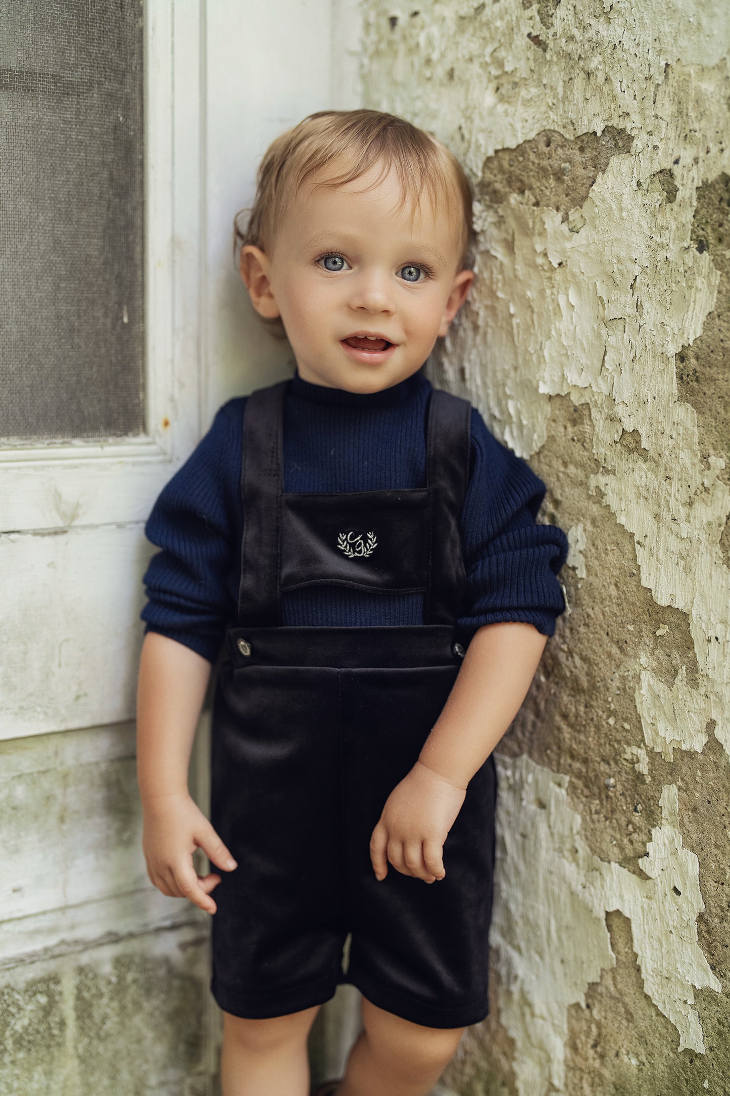 Velvet Overalls With Embroidery