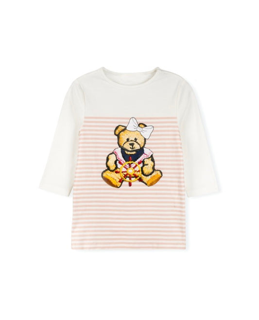 Teddy Bear Half Striped Tee