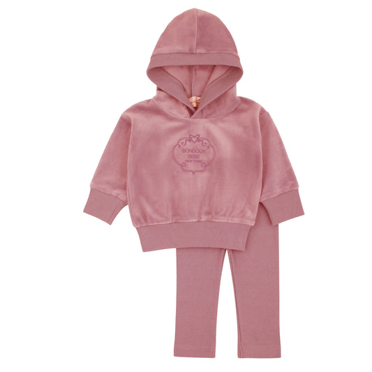 Embossed Mauve 2 Pcs Set