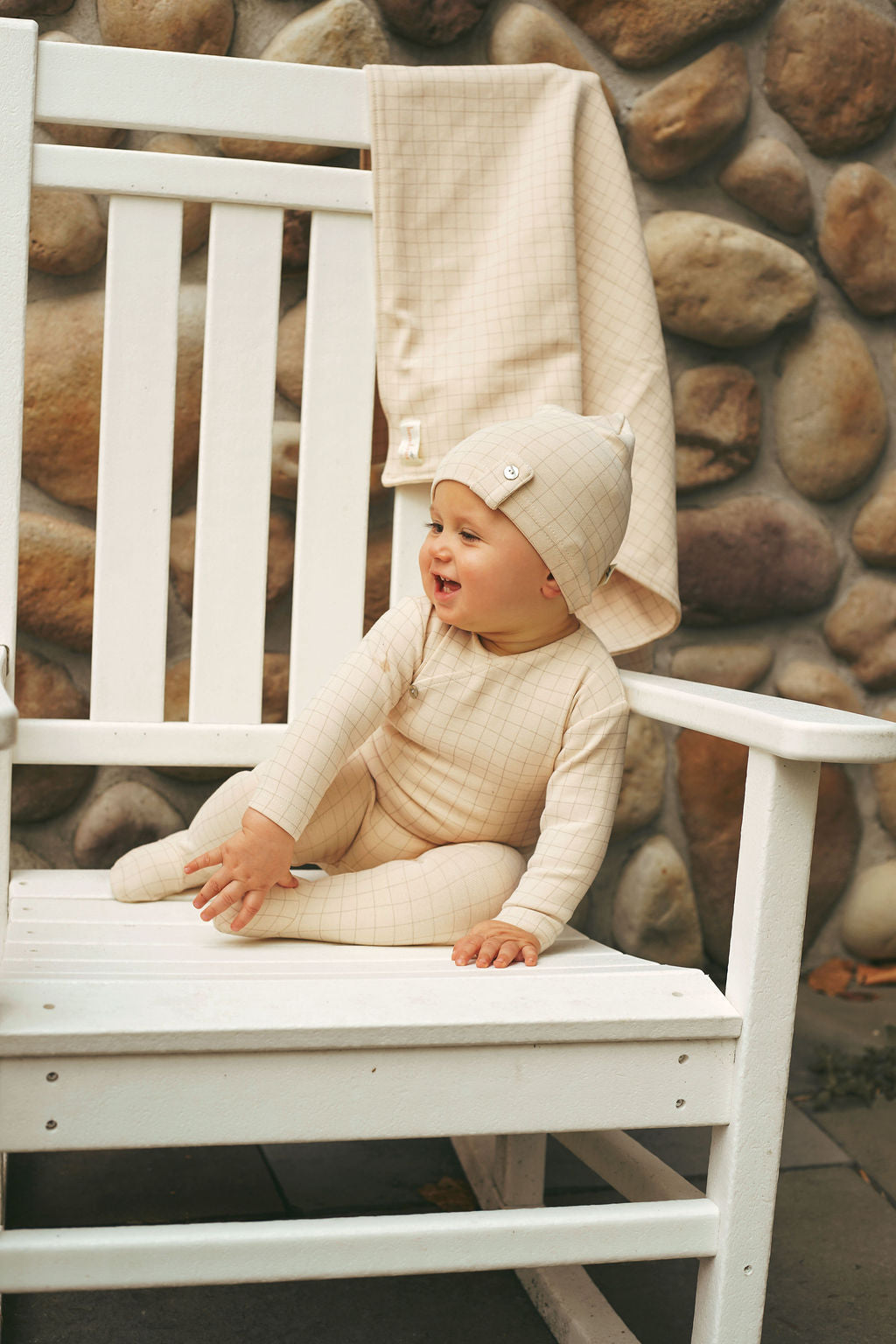 Checked Kimono Footie