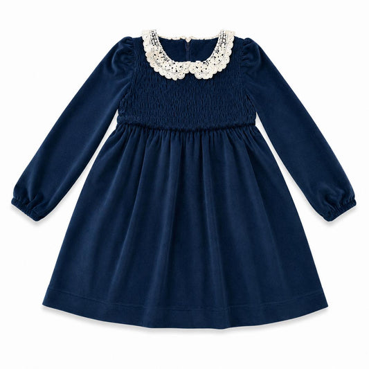 Velvet Dress - Navy