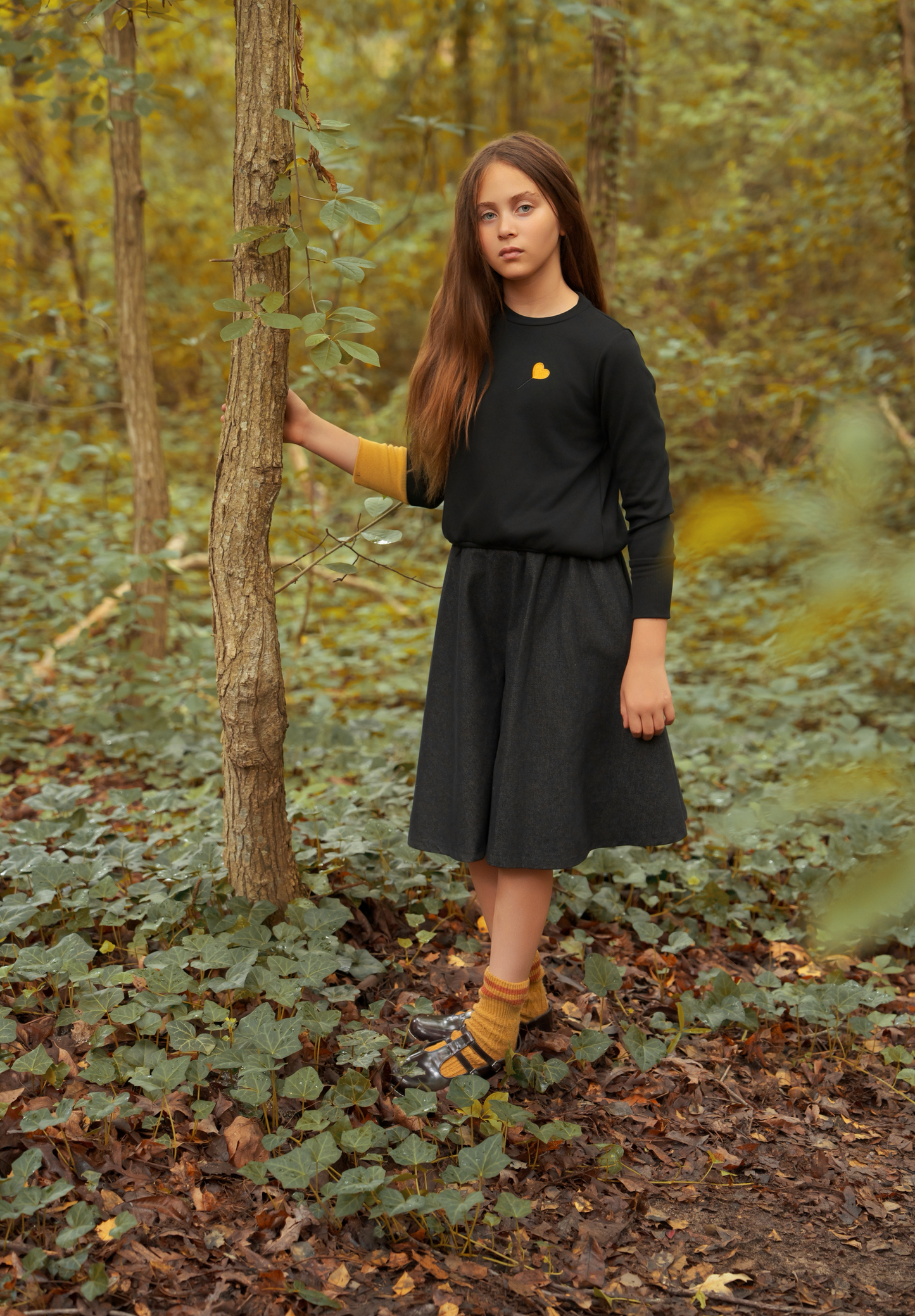 Denim And Yellow Teen Set