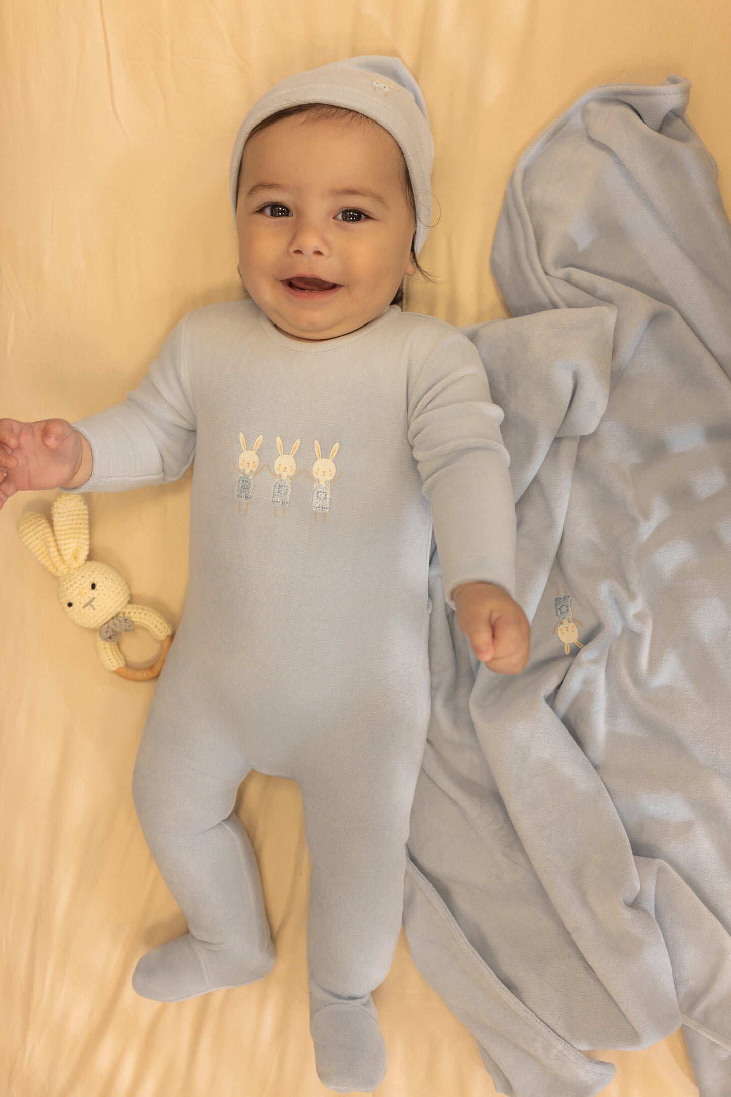 Bunny Light Blue Footie
