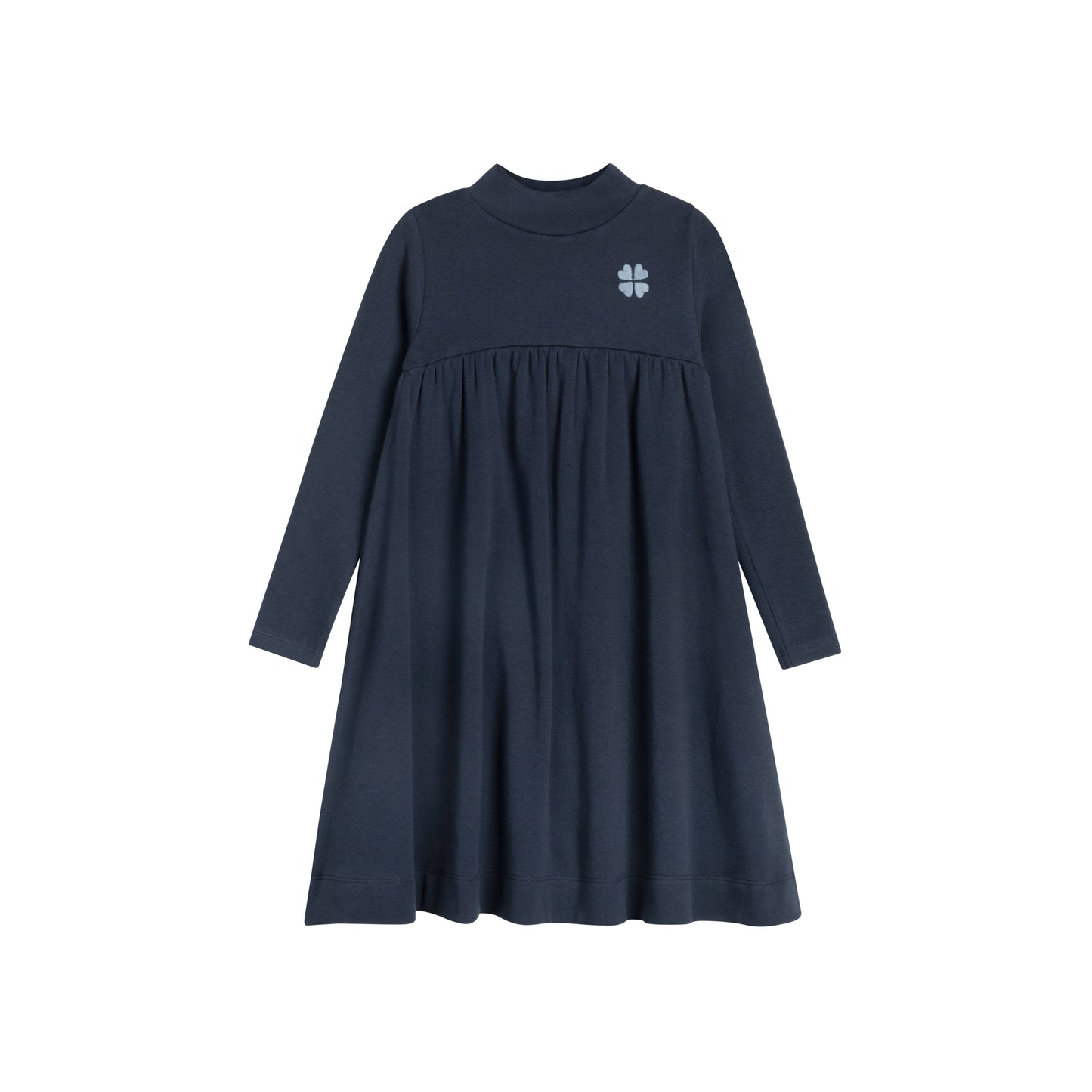 Embroidered Clover Navy/Blue Dress