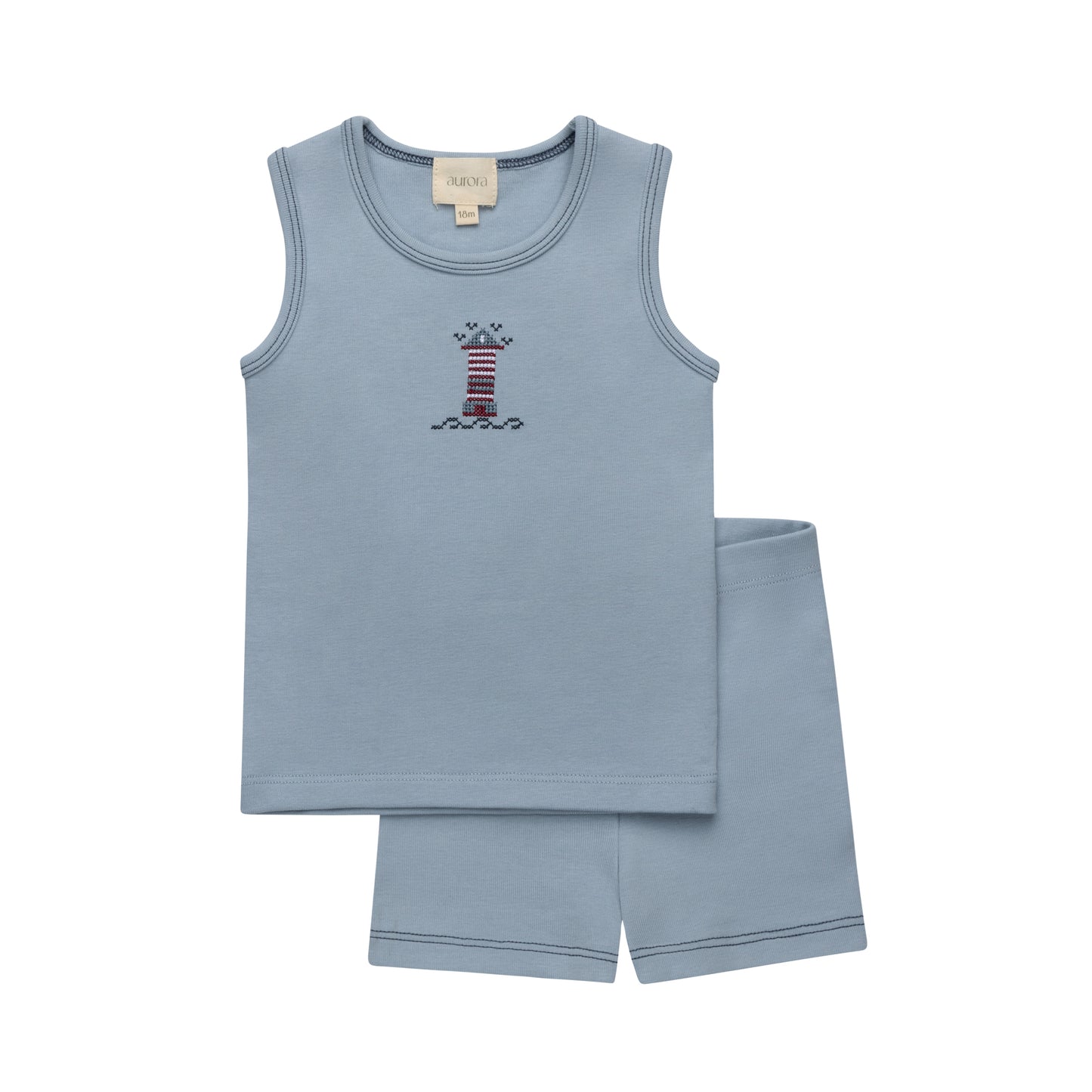 Cotton Crossstich Lighthouse Collection Tshirt + Short