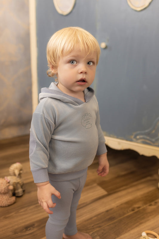 Embossed Baby Blue 2 Pcs Set
