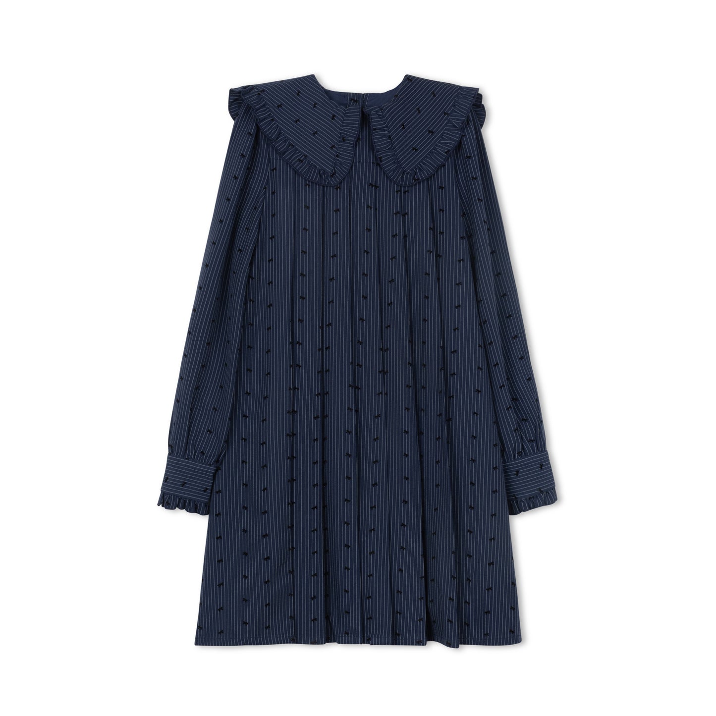 Blue Pinstripe Bow Dress