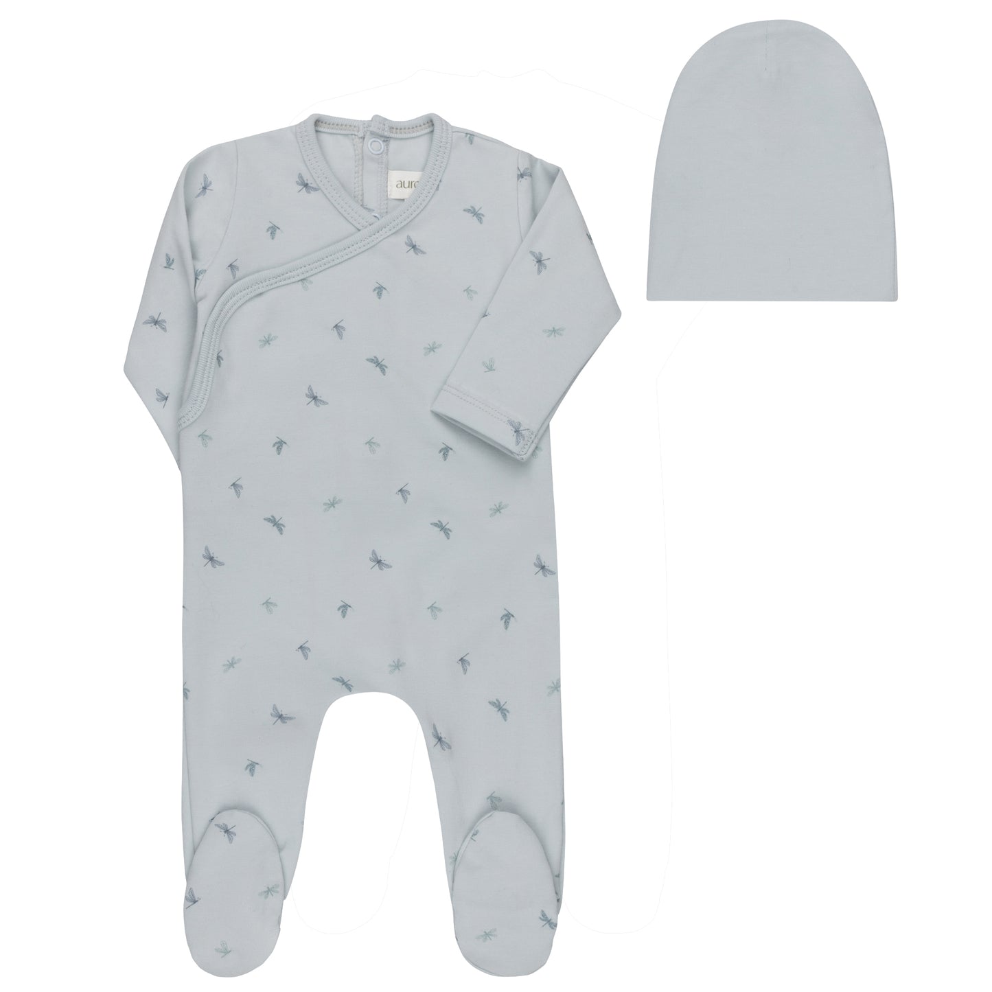 Jersey Cotton Butterfly/ Dragonfly Collection Footie + Beanie