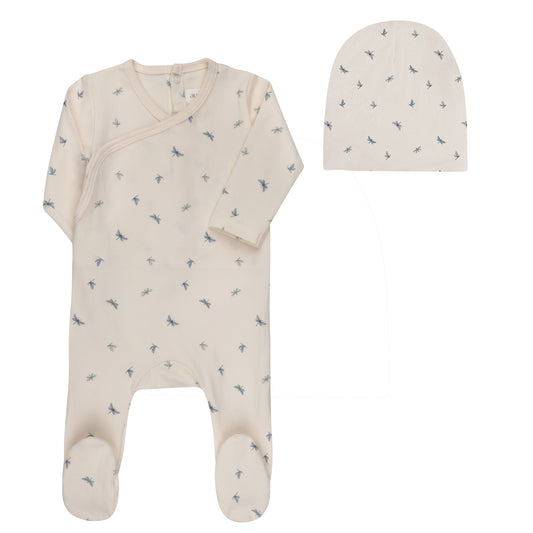 Jersey Cotton Butterfly/ Dragonfly Collection Footie + Beanie