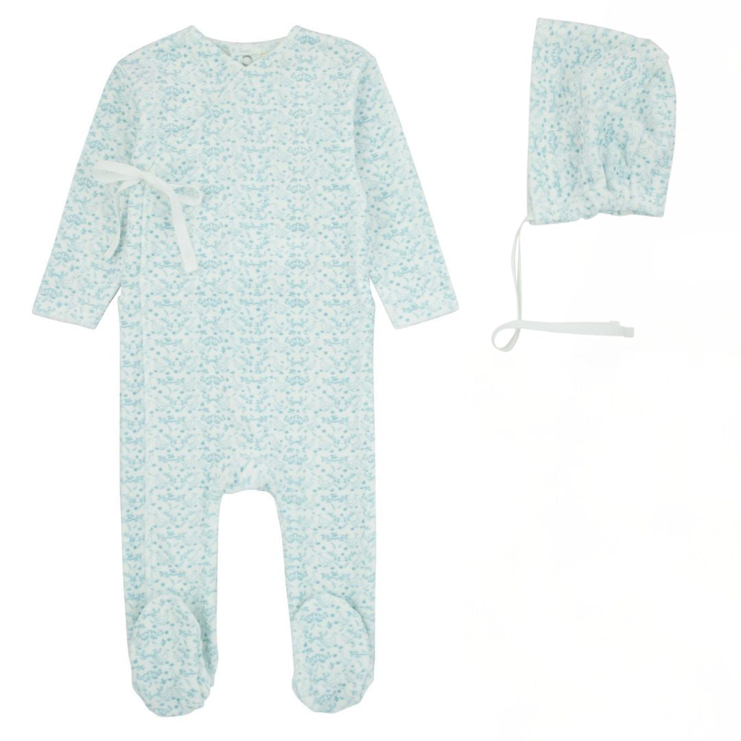 Duck Print Teal Footie