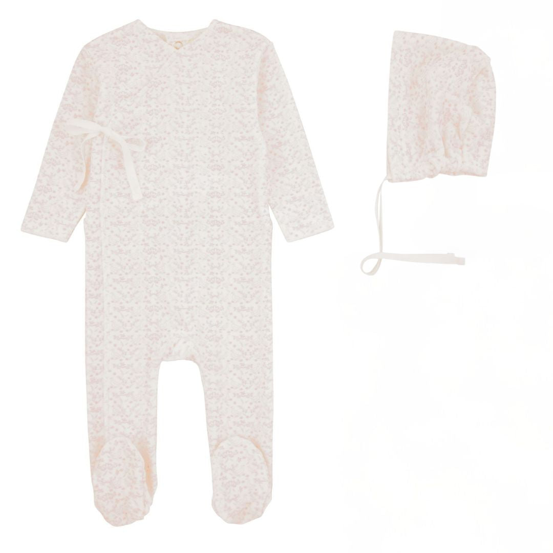 Duck Print Dusty Rose Footie