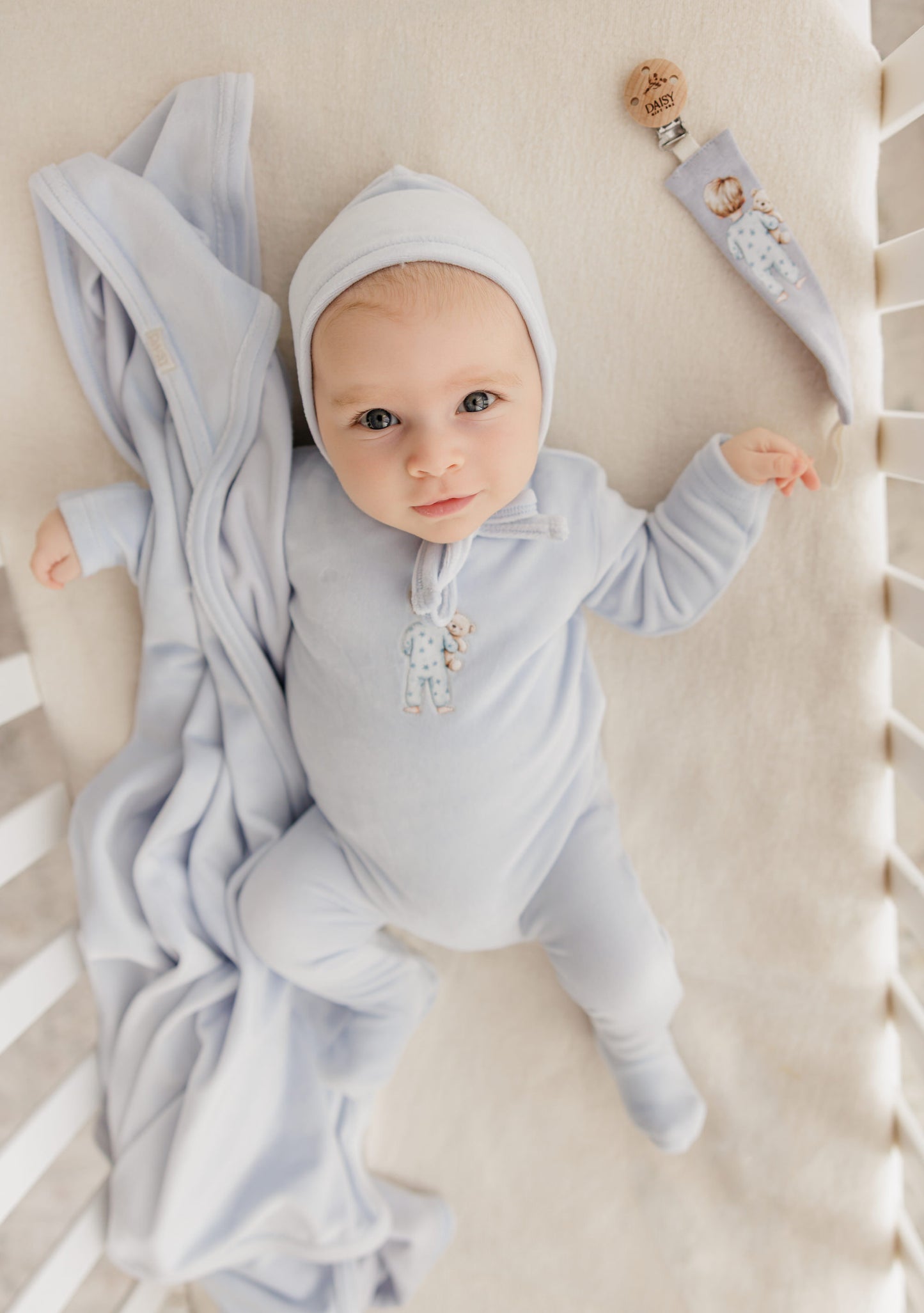 Doll Footie Set - Soft Blue