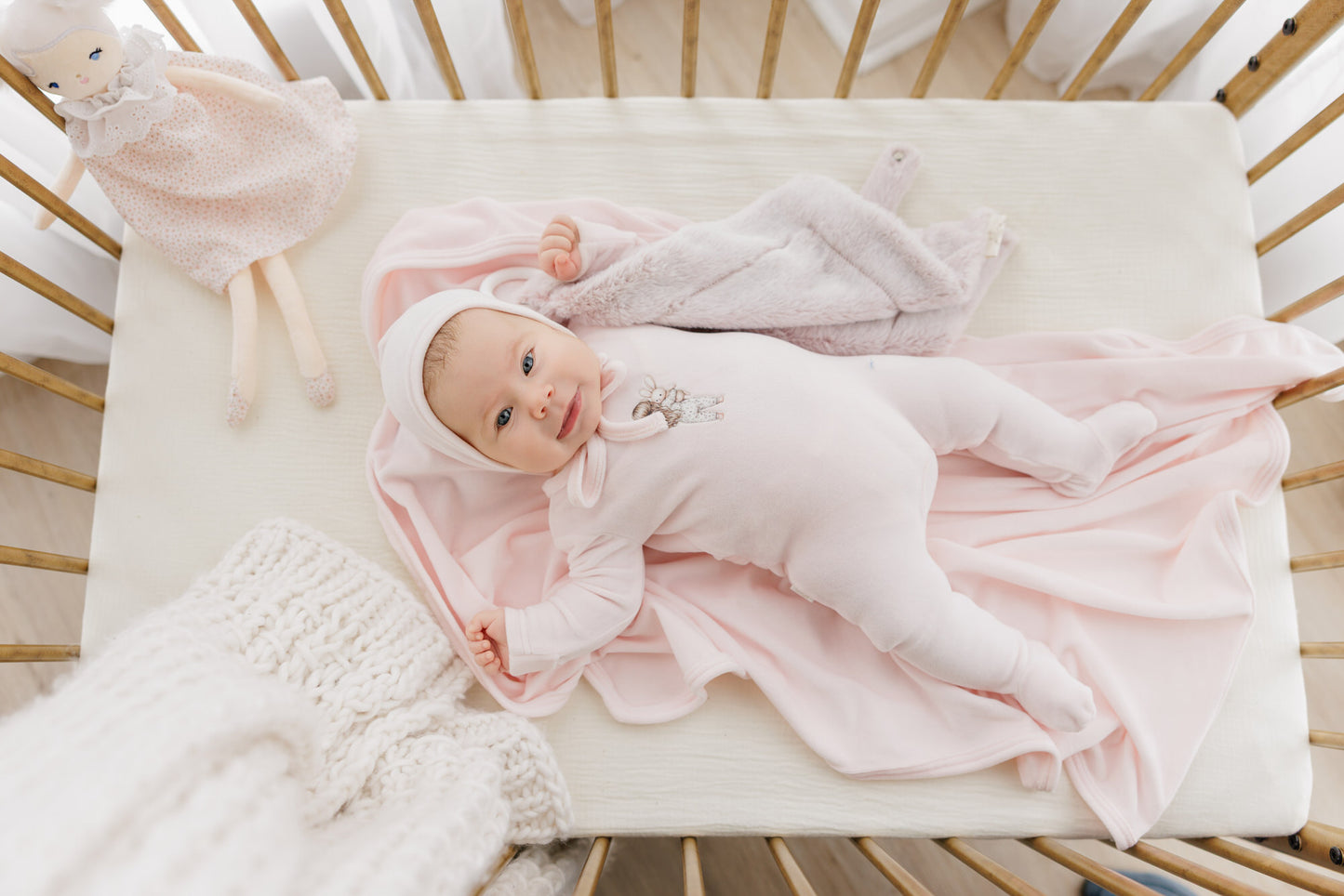 Doll Footie Set - Soft Pink