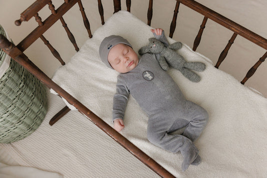 Bunny Pin Dot Footie + Bonnet