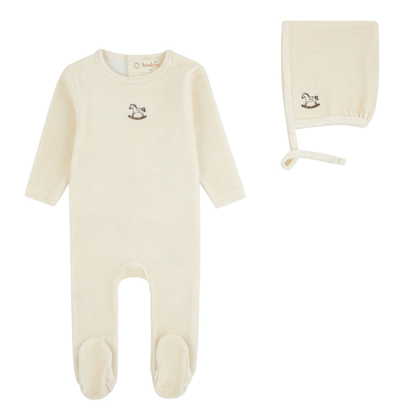 Striped Cream Beige Footie