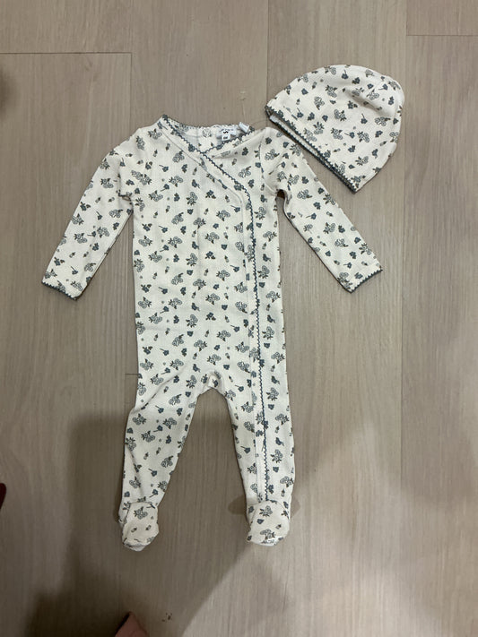 Flower Print Pointelle Stretchie