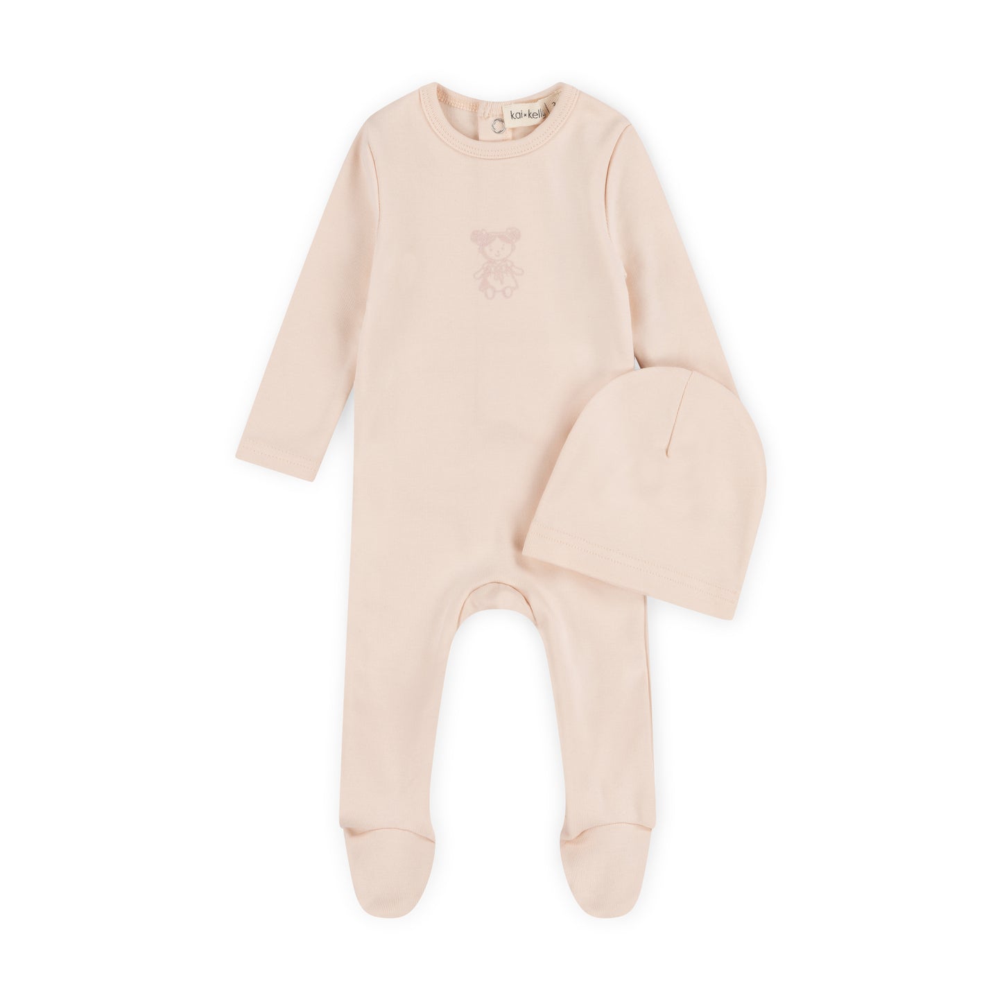 Cotton Footie And Beanie Set