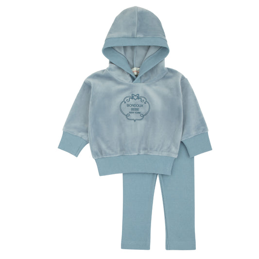 Embossed Baby Blue 2 Pcs Set