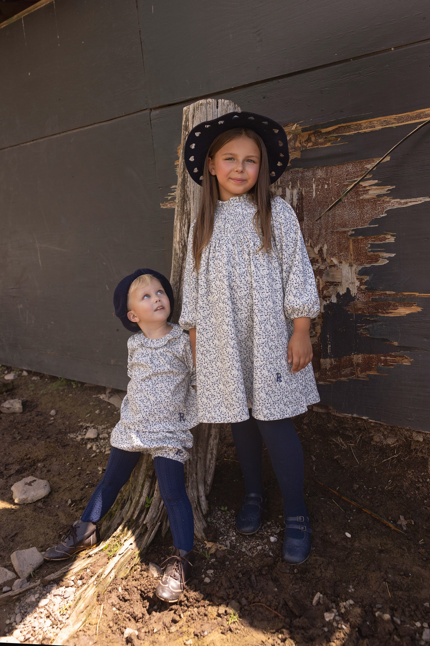 Corduroy Navy Print Dress