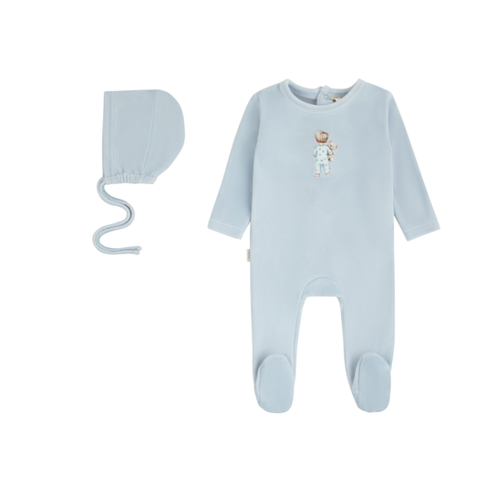 Doll Footie Set - Soft Blue