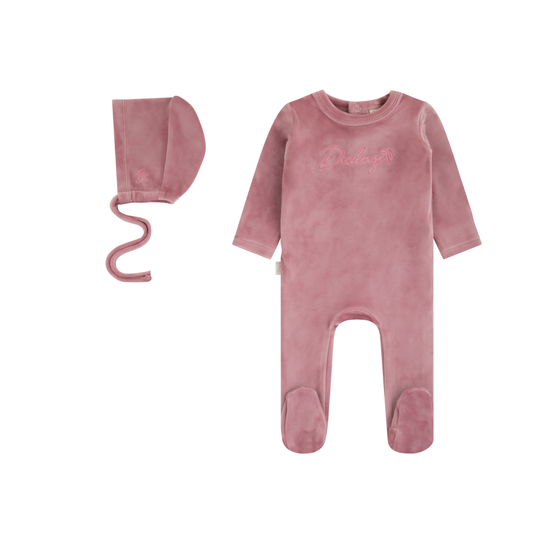 Darling Bow Footie Set - Orchid