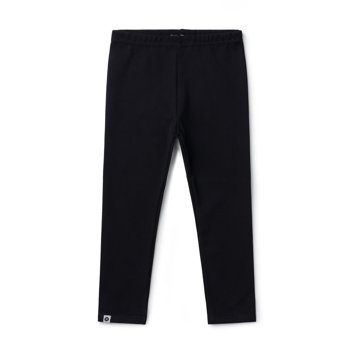 Black suede-look leggings with elastic waistband