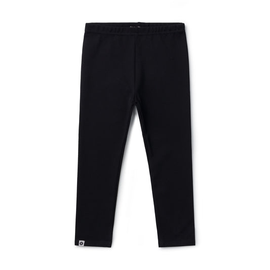 Black suede-look leggings with elastic waistband