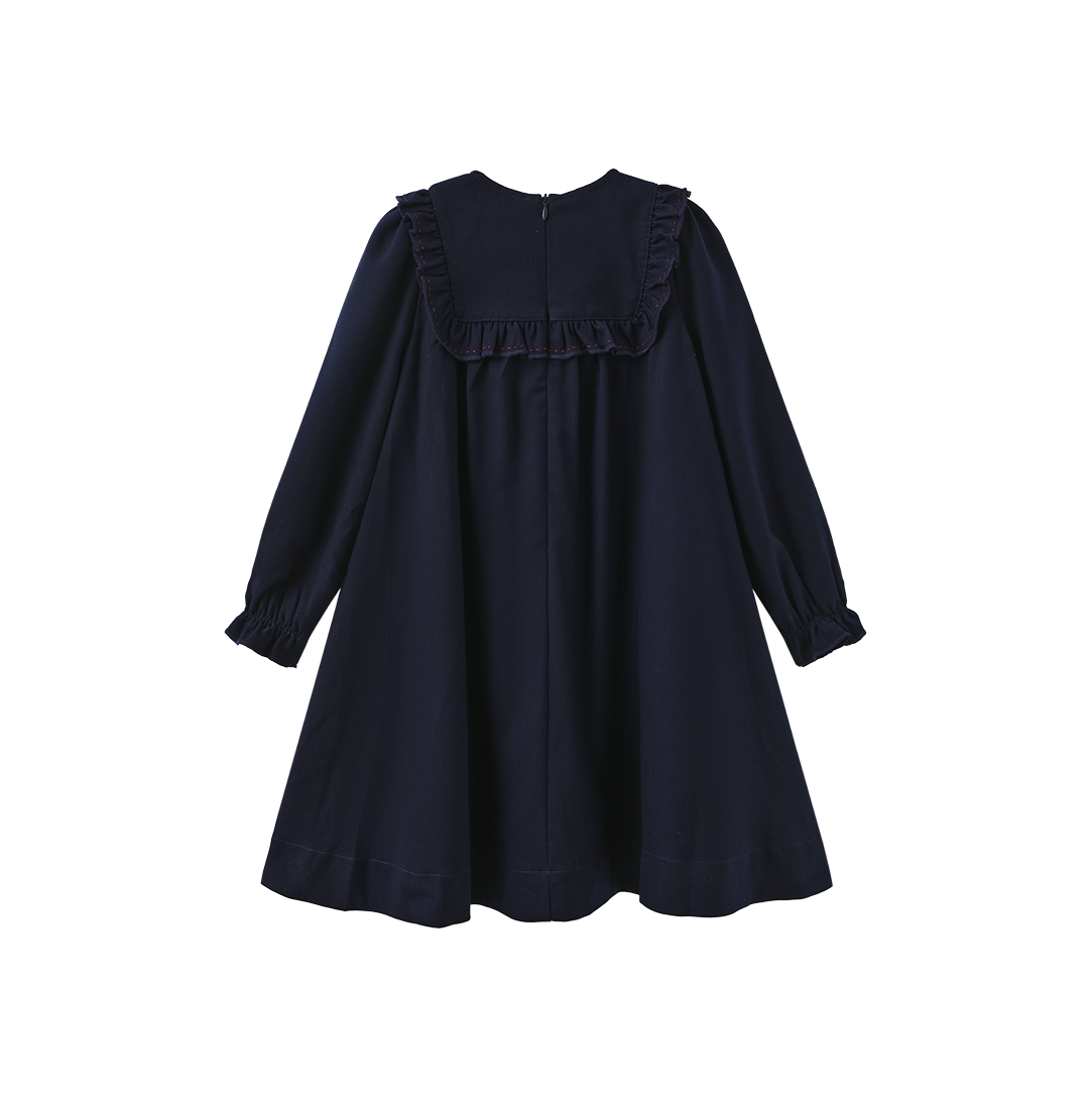 Pilro Wool Embroidered Bib Dress