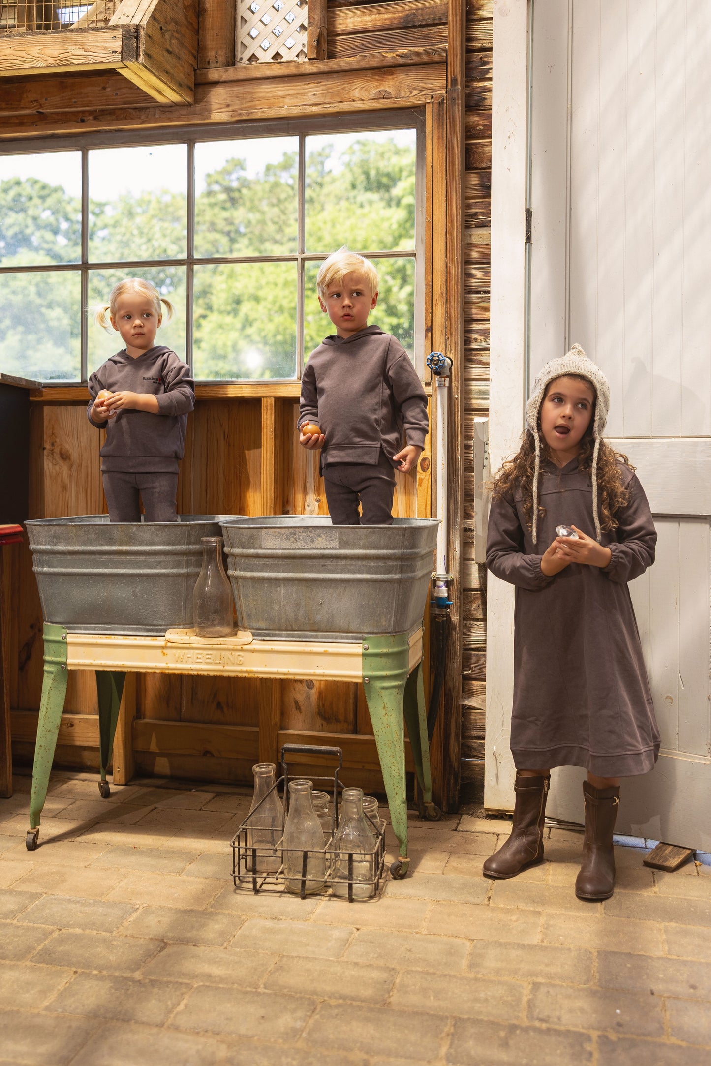 Acid Wash Smokey Brown Boys 2 Pcs