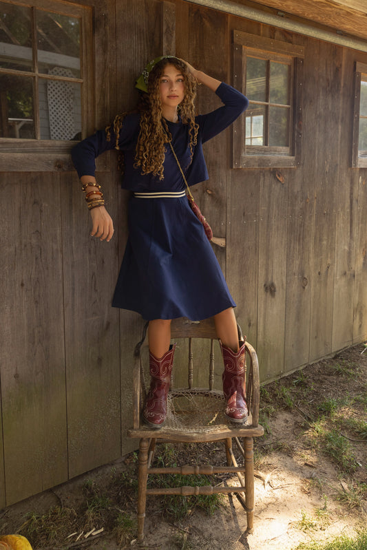 Versity Navy Skirt