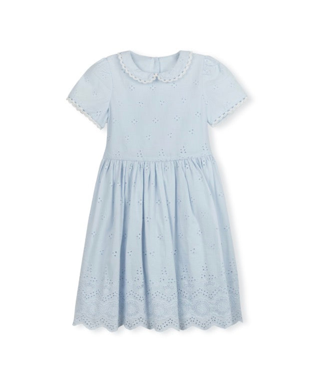 Avery Eyelet Cotton Lace Trim Dress