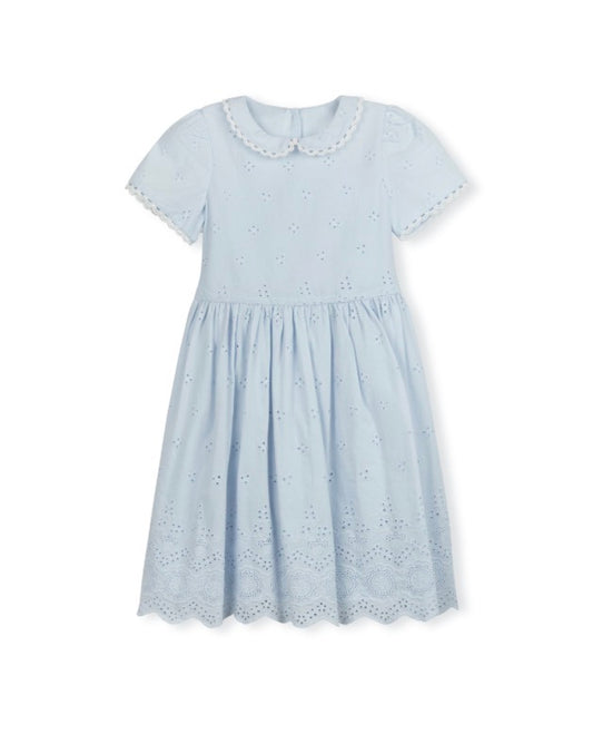 Avery Eyelet Cotton Lace Trim Dress