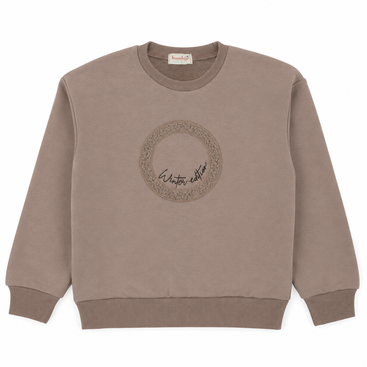 Sherpa Embroidery Taupe Top