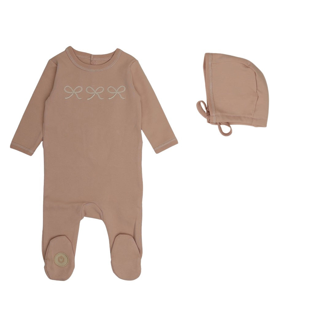 Corded Charms Girls Footie & Hat Set