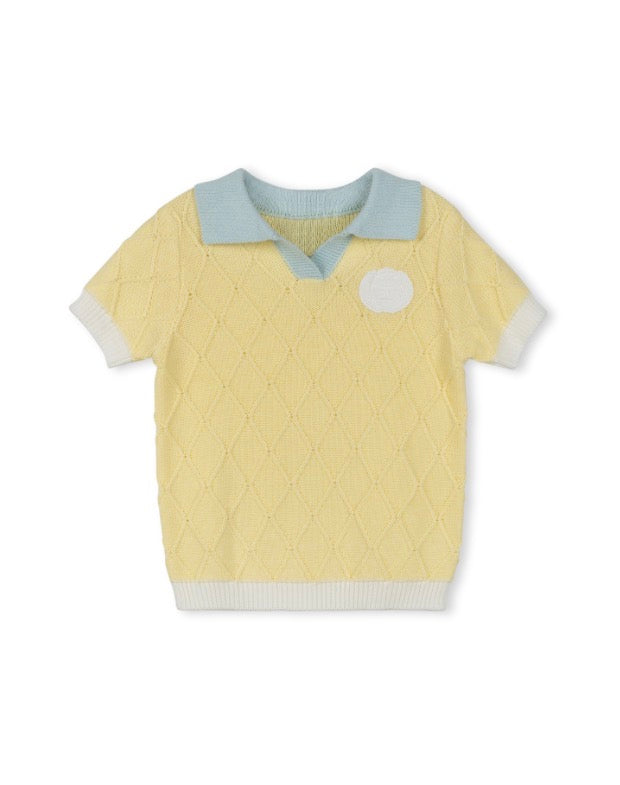 Cindy Diamond Printed Collared Sweater