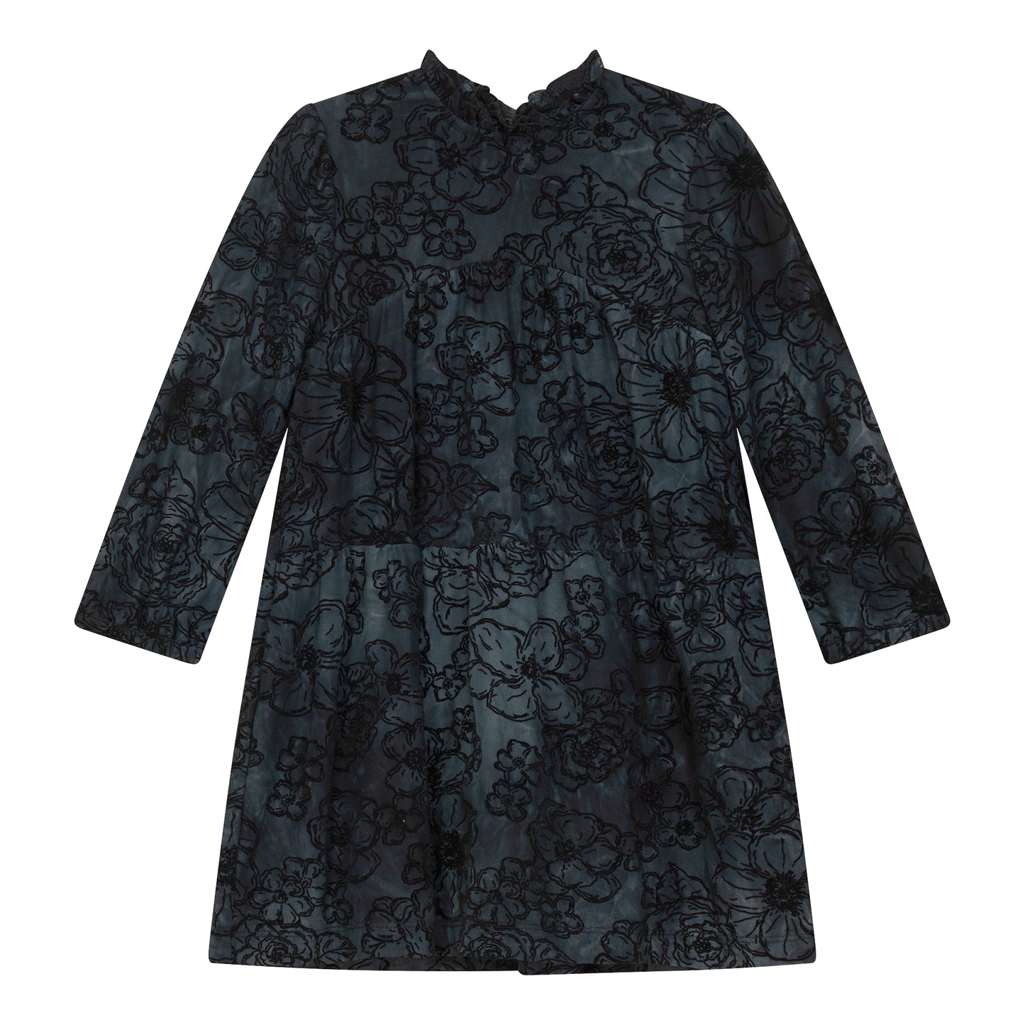 Flower dress ruffle around the neck