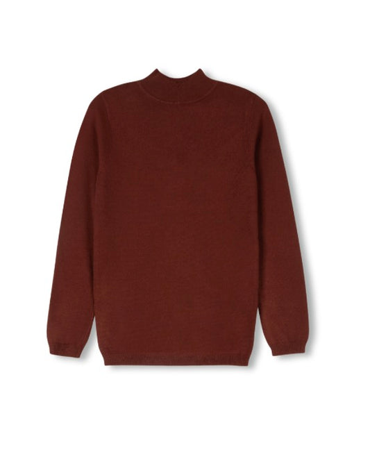 Rust Knit Mock Neck