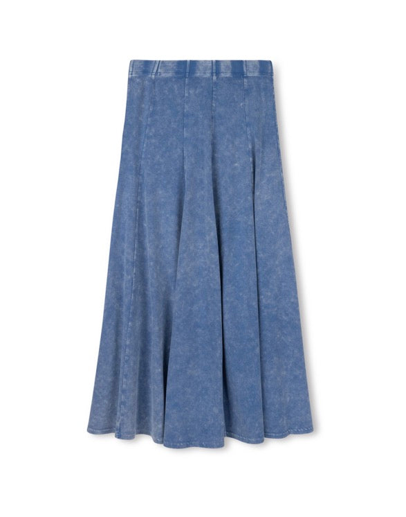 Open Panel Denim Maxi Skirt
